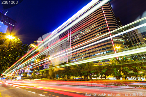 Image of Hong Kong traffic at night