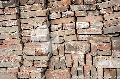 Image of Texture of red bricks wall