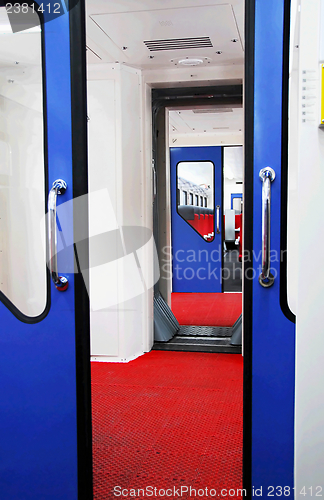 Image of Wagon train interior details