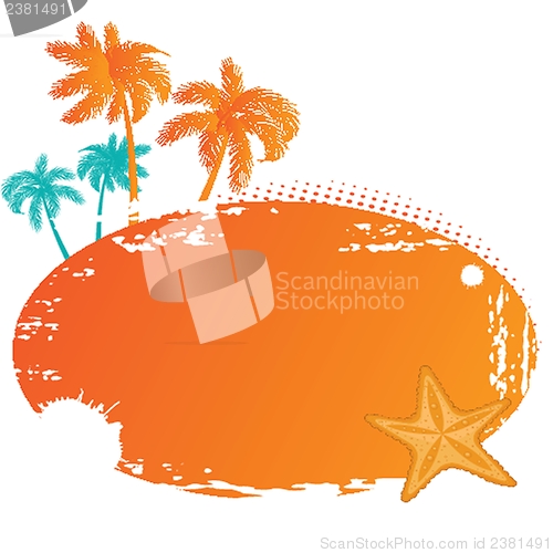 Image of Vector illustration of Summer tropical banner