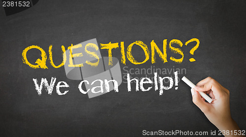 Image of Questions, we can help Chalk Illustration