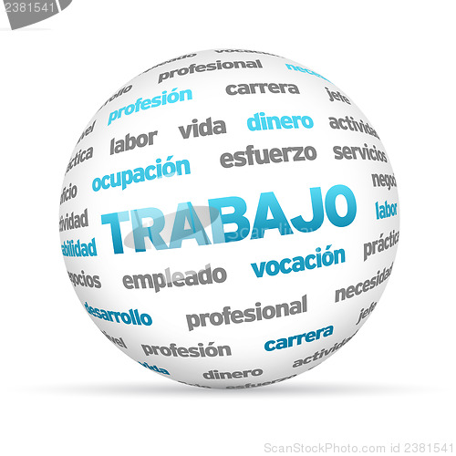 Image of 3d Work Word Sphere (In Spanish)