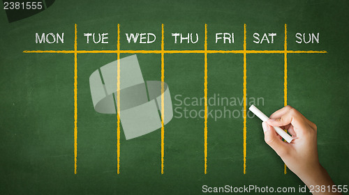 Image of Weekly Calendar Chalk Drawing