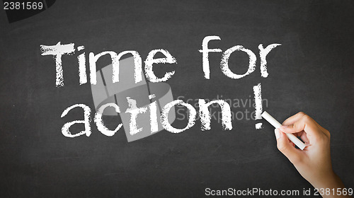 Image of Time for Action Chalk Illustration