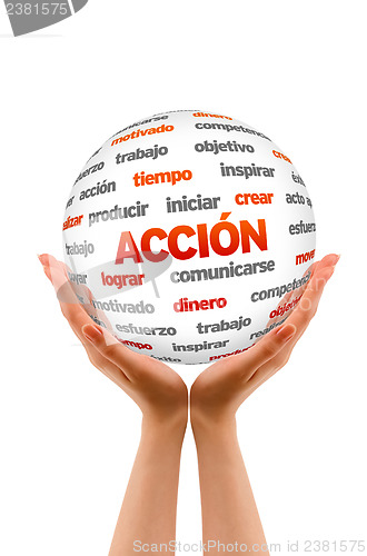 Image of 3d Action Word Sphere (In Spanish)