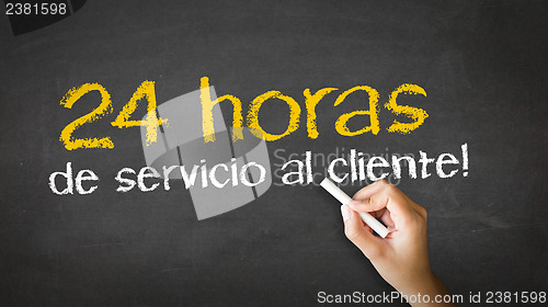 Image of 24 hour client Service Chalk Illustration