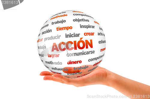 Image of 3d Action Word Sphere (In Spanish)