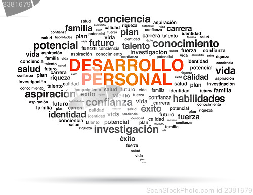 Image of Personal Development Word Cloud Speech Bubble