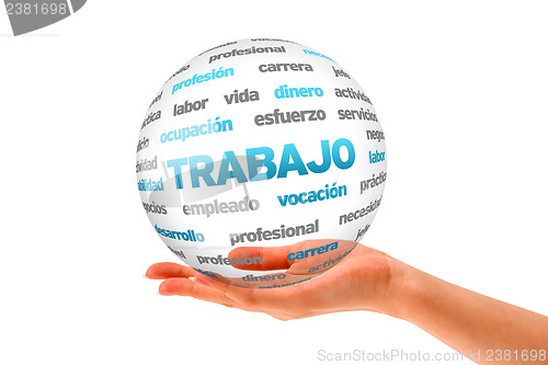 Image of 3d Work Word Sphere (In Spanish)