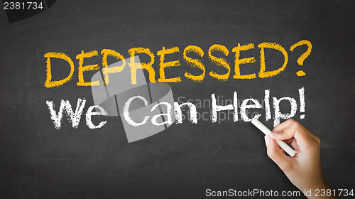 Image of Depressed we can help Chalk Illustration