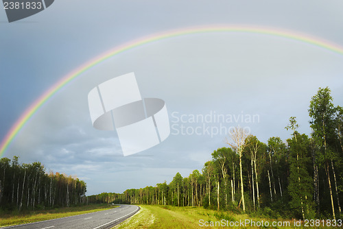 Image of Rainbow over highway