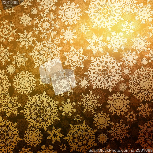 Image of Abstract gold vector winter with snowflakes. EPS 8