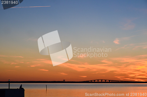 Image of Watching bridge at sunset