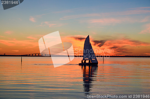 Image of Sailing at sunset