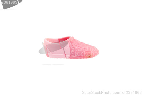 Image of Pink toy shoe isolated