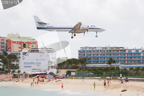 Image of PRINCESS JULIANA AIRPORT, ST MAARTEN - July 19, 2013: Airplane l