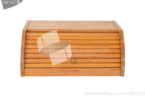 Image of Old used dirty wooden bread box