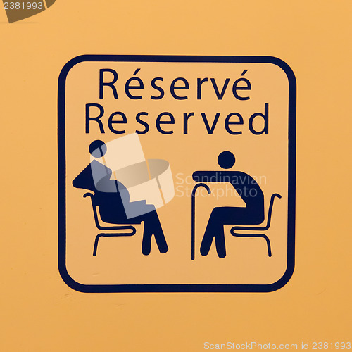 Image of Reserved for pregnant women and the elderly