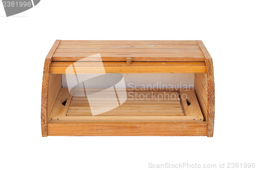 Image of Old used dirty wooden bread box