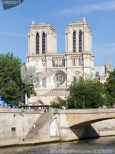 Image of PARIS - July 28, 2013: Notre Dame on July 29, 2013 in Paris. Not