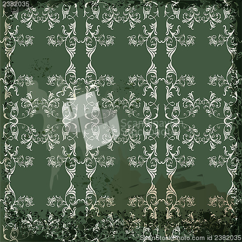 Image of Green  vintage background  in scrapbook style