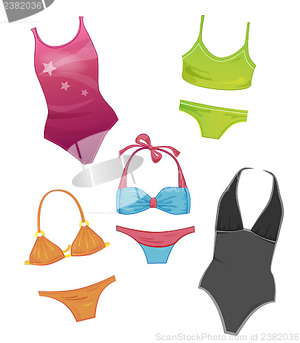 Image of set of the swimsuits for girls