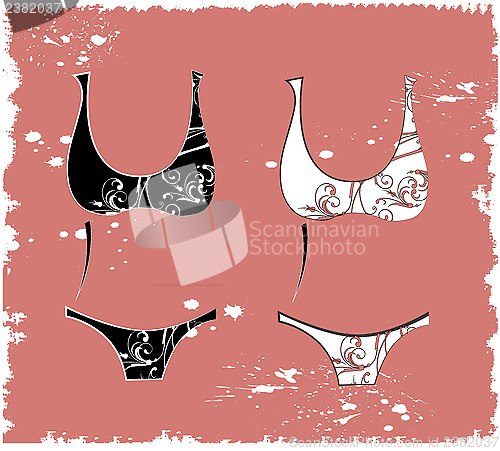 Image of illustration of the  beautiful  lingerie