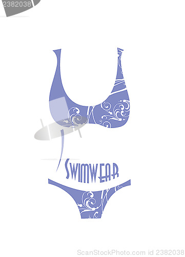 Image of silhouette of bikini with floral design.