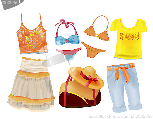 Image of set of summer clothes for girls