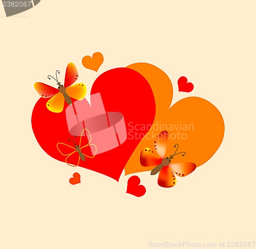 Image of hearts and butterflies