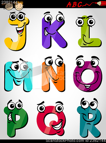 Image of cute letters alphabet cartoon illustration