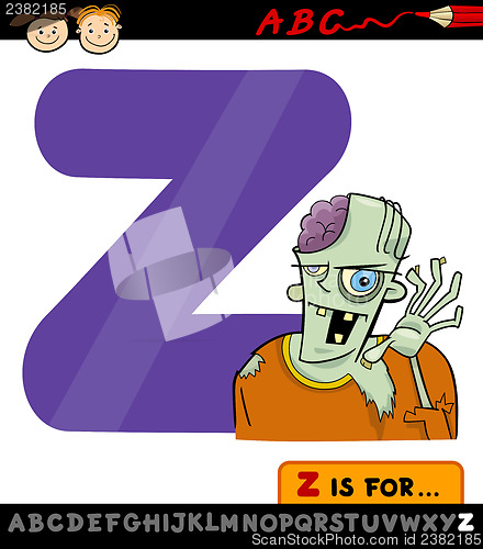 Image of letter z for zombie cartoon illustration