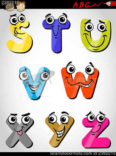 Image of comic letters alphabet cartoon illustration