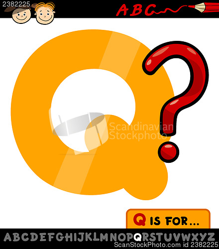 Image of letter q with question mark illustration