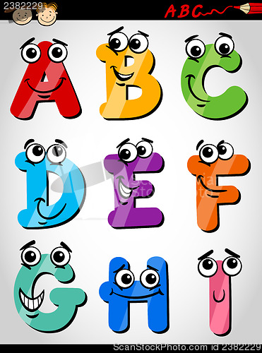 Image of funny letters alphabet cartoon illustration