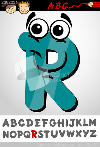 Image of funny letter r cartoon illustration