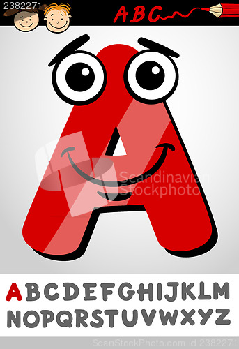 Image of funny letter a cartoon illustration