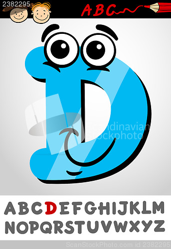 Image of funny letter d cartoon illustration