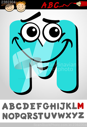 Image of funny letter m cartoon illustration