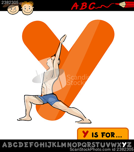Image of letter y for yoga cartoon illustration