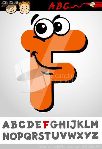 Image of funny letter f cartoon illustration