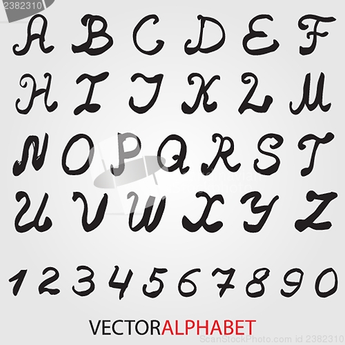 Image of Hand drawn ink alphabet.Vector format