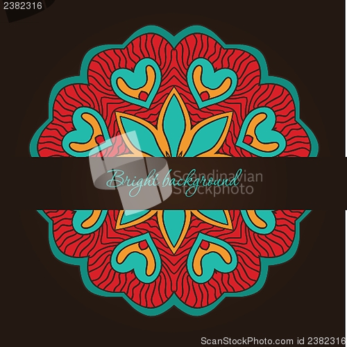 Image of Vintage background with bright colors mandala