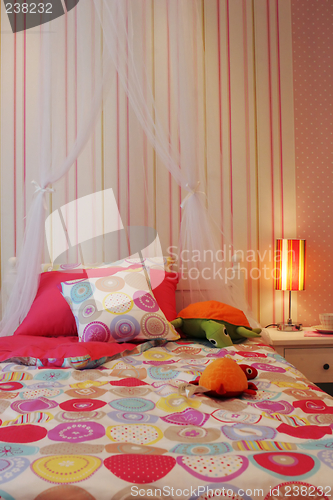 Image of Pretty pink child's bedroom