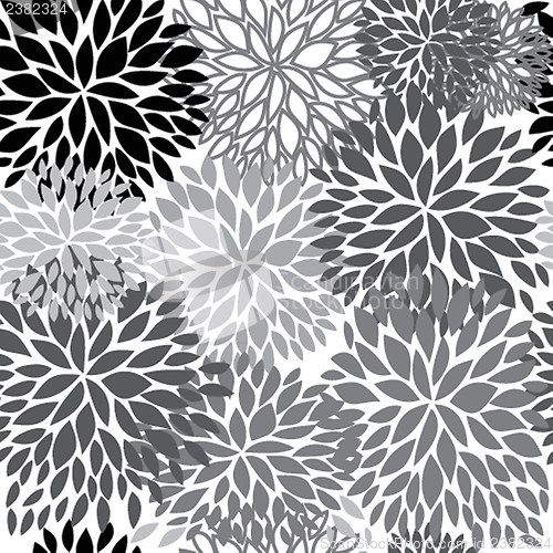 Image of Seamless pattern with abstract hand drawn flowers