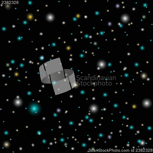 Image of Stars and fireflies on the night sky. Abstract seamless background