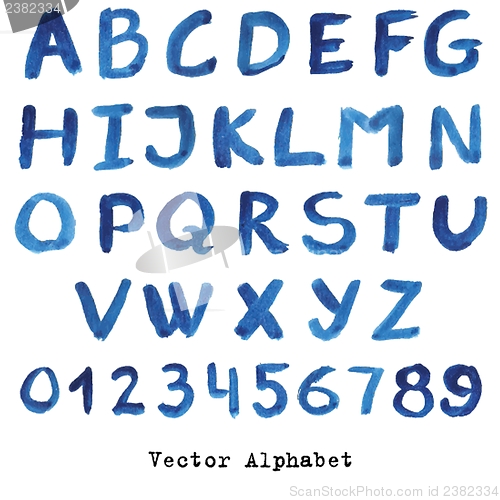 Image of Hand drawn ink alphabet.Vector format