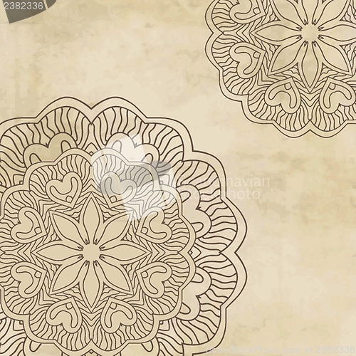 Image of Vintage background with bright colors mandala