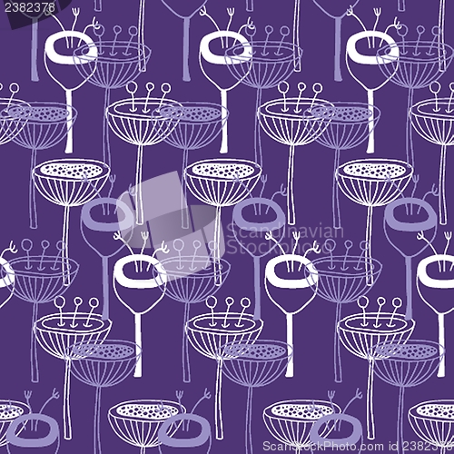 Image of Seamless pattern with abstract hand drawn flowers