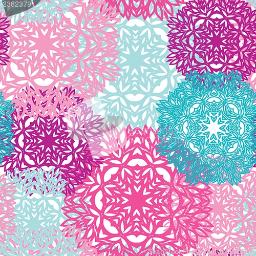 Image of Seamless pattern with abstract hand drawn flowers